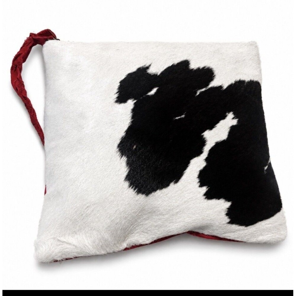 Genuine Cowhide Leather Clutch Wristlet Hair On Hide Red Western Handmade